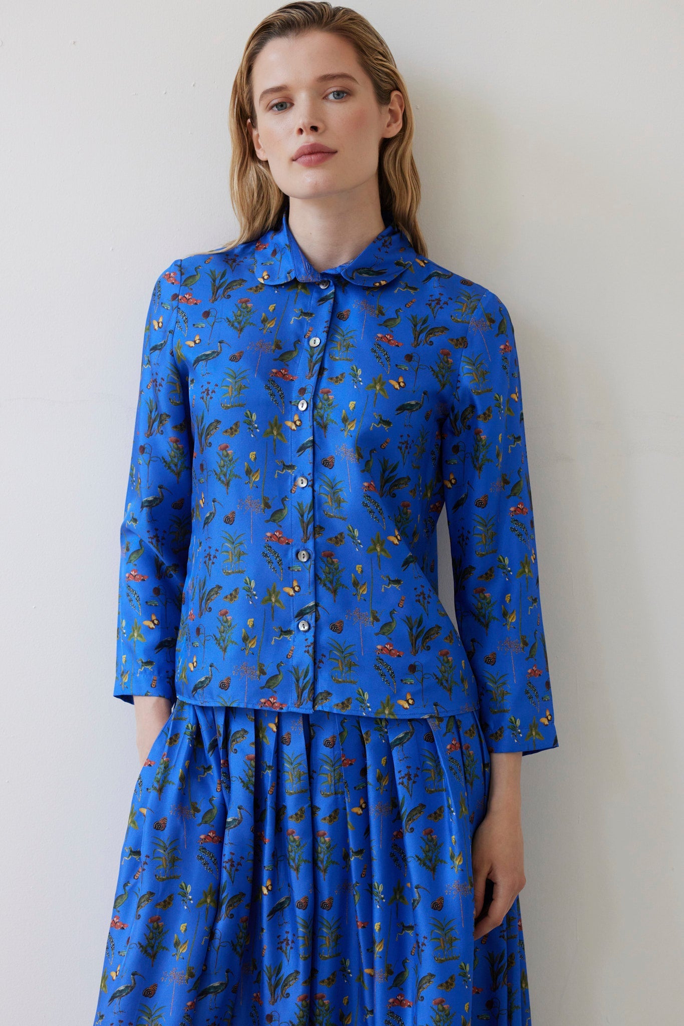 Binty Blouse in Audubon Silk Twill Tops CHRISTINE ALCALAY