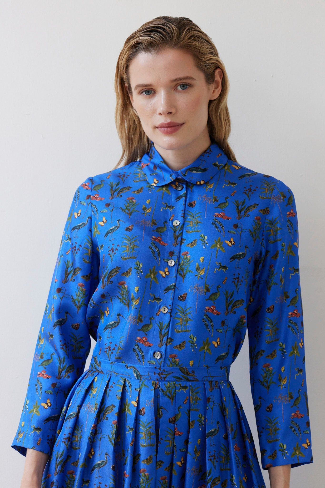 Binty Blouse in Audubon Silk Twill Tops CHRISTINE ALCALAY - 4