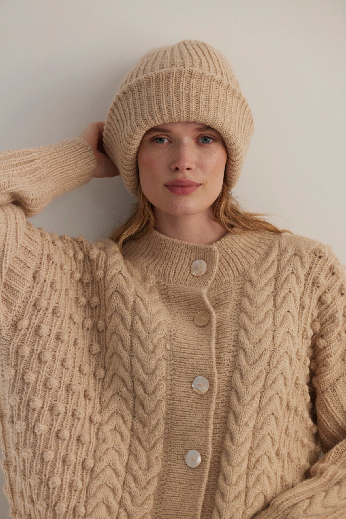 Bobbie Popcorn Cardigan Sweater in Alpaca Wool Sweaters CHRISTINE ALCALAY - 5
