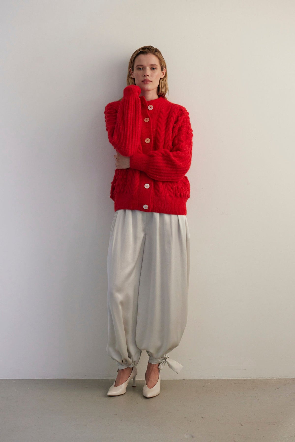 Bobbie Popcorn Cardigan Sweater in Alpaca Wool Sweaters CHRISTINE ALCALAY - 3