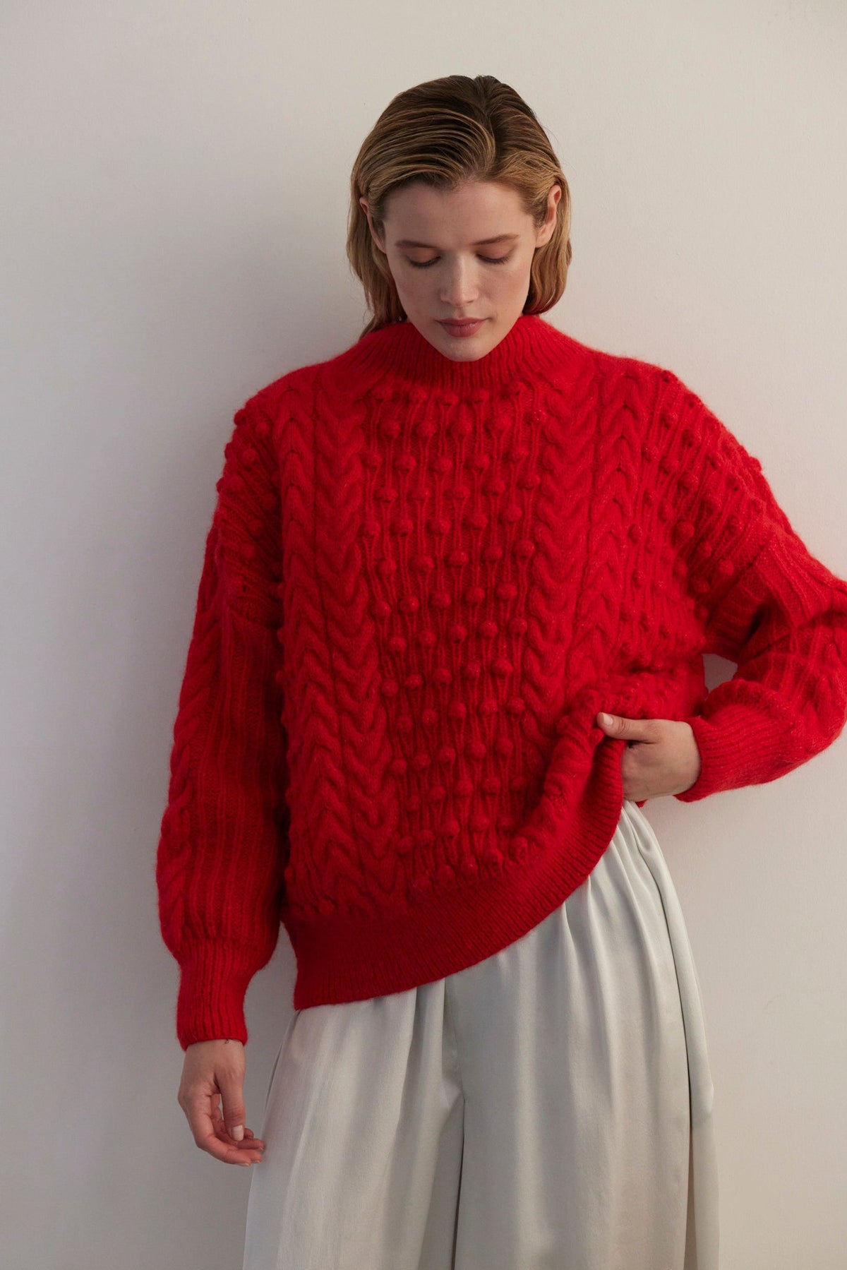 Bobbie Popcorn Cardigan Sweater in Alpaca Wool Sweaters CHRISTINE ALCALAY - 4