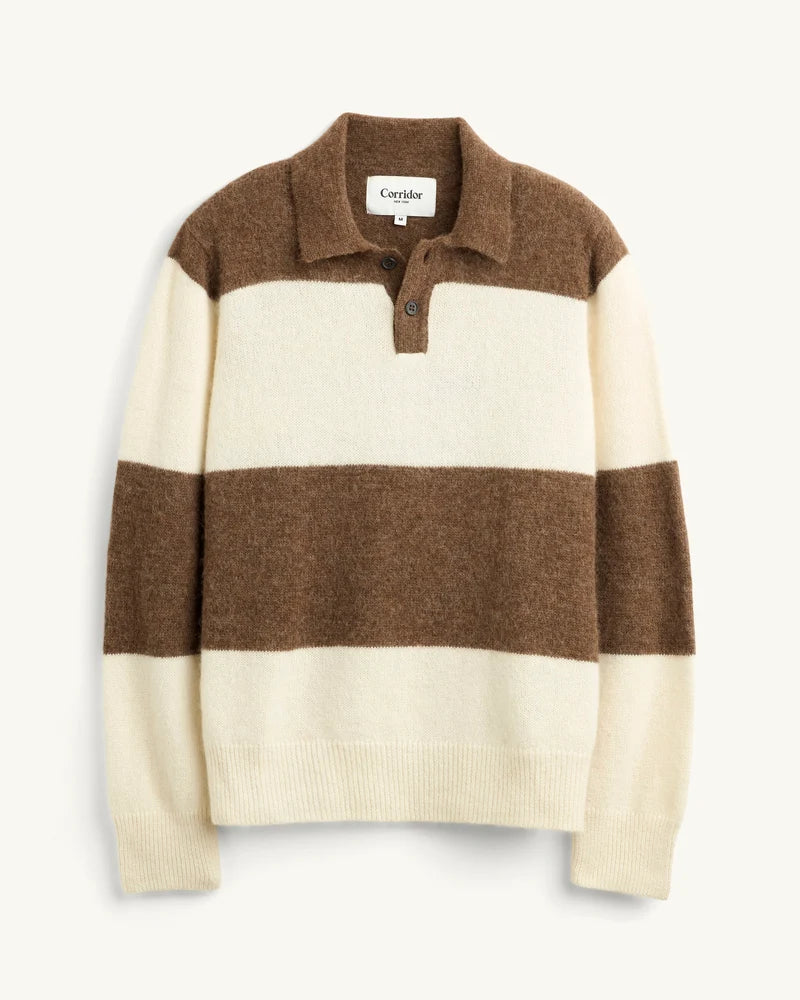 corridor brushed knit rugby flat lay