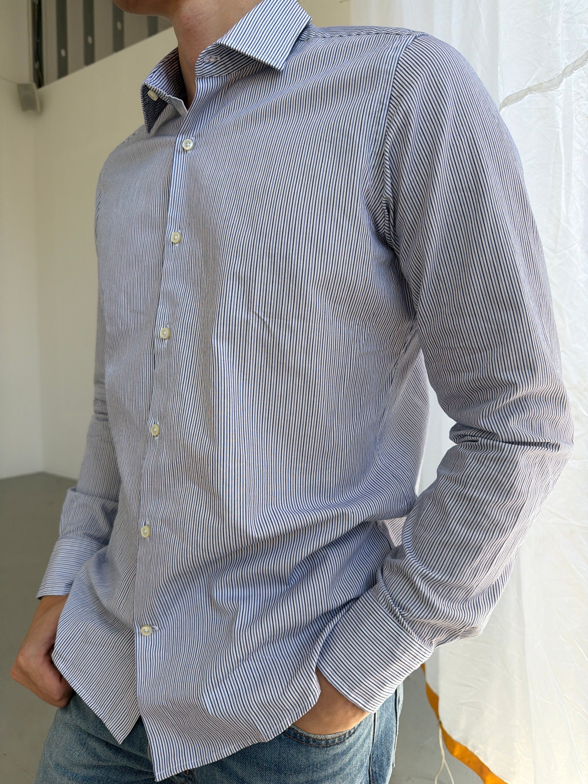 Two-Tone Pinstripe Oxford Shirts fig.