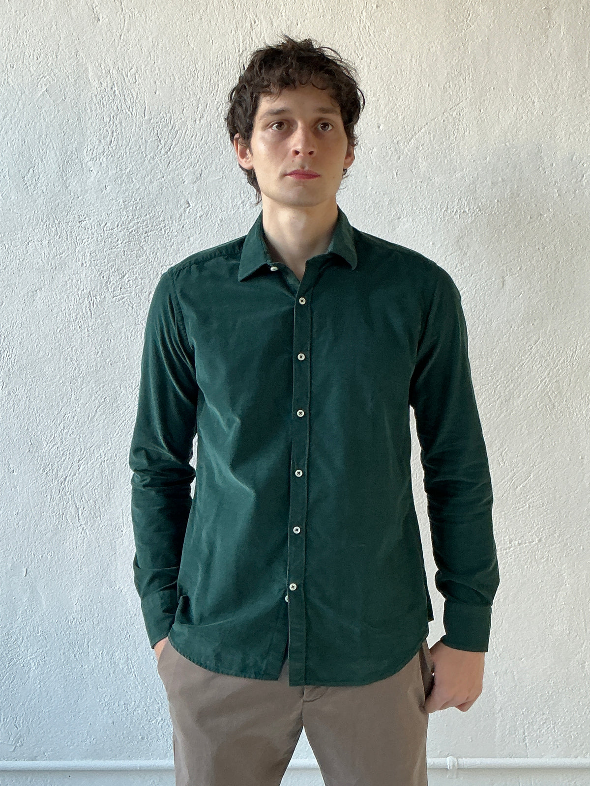 Garment Dyed Fine Wale Corduroy Shirt Shirts fig. Pine M - 14
