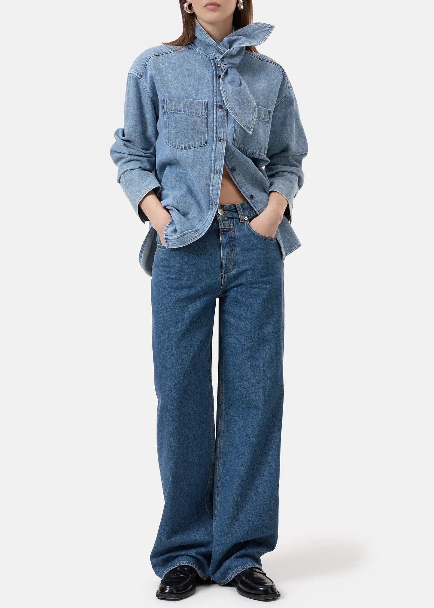 Scarf shirt Tops Closed