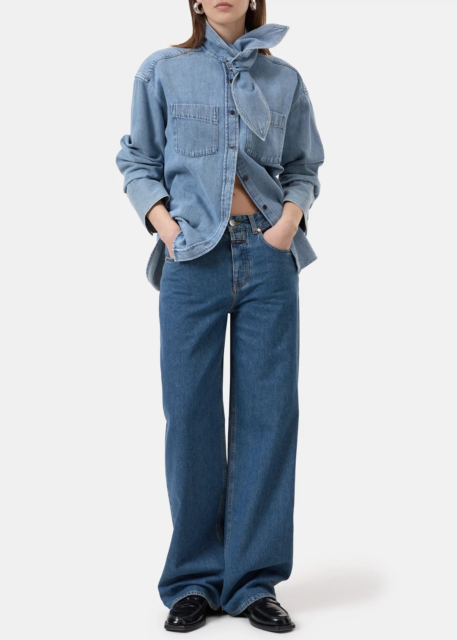 Scarf shirt Tops Closed