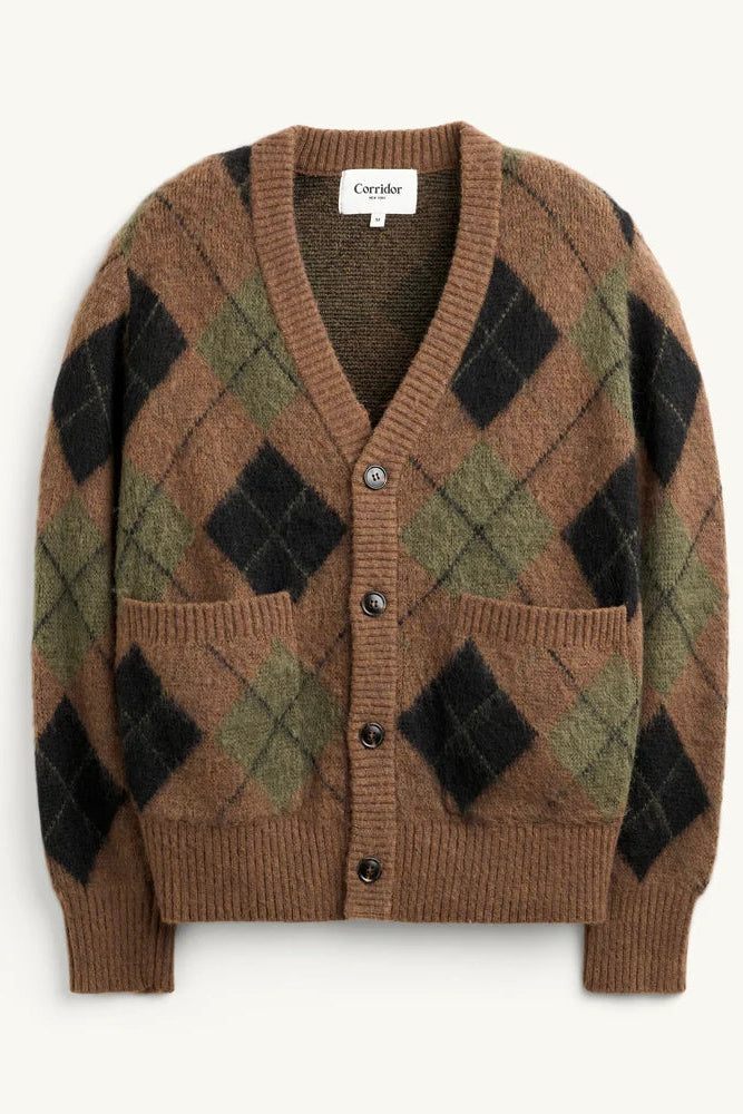 Argyle Cardigan Sweaters Corridor