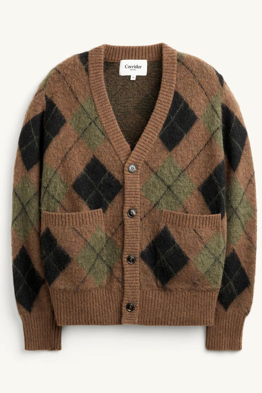 Argyle Cardigan Sweaters Corridor