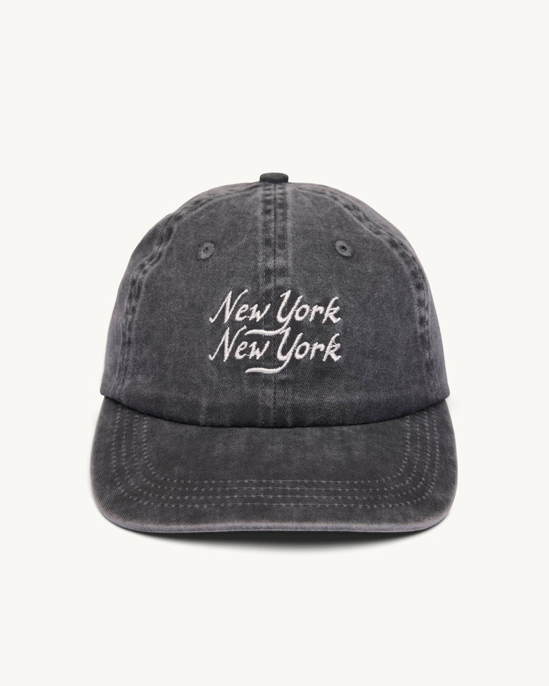 Washed Script Cap Hats Corridor Black O/S