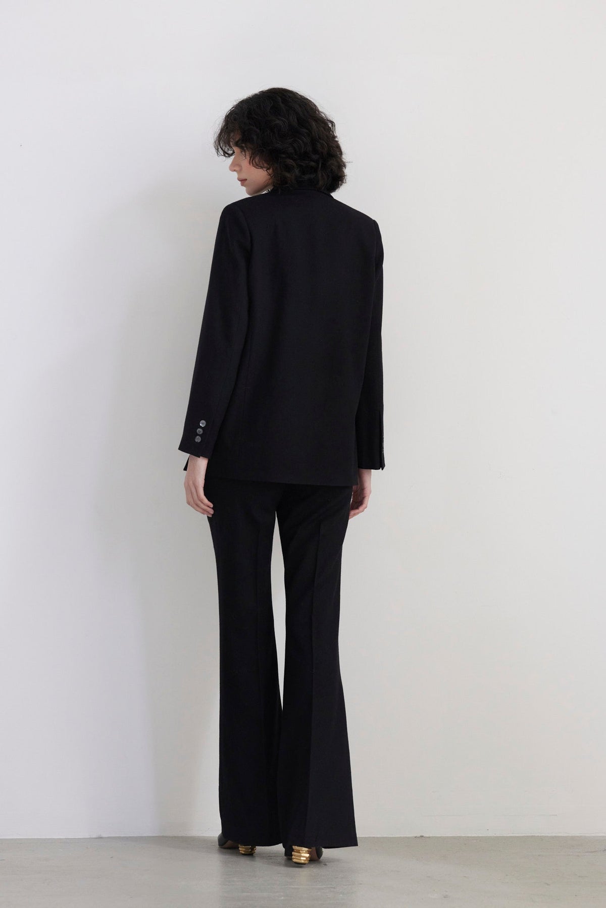Charlie Double Breasted Blazer in Wool - Black Jackets CHRISTINE ALCALAY - 4