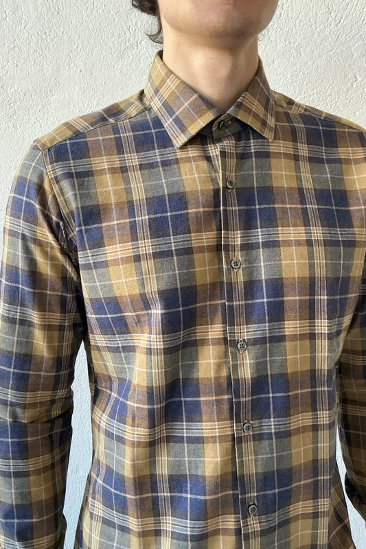 Flannel Ombre Plaid Shirt Shirts fig.