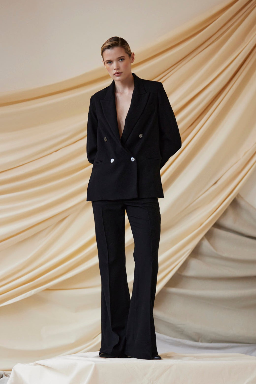 SAMPLE FW26 - Sandy Flared Leg Trouser in Wool - Black Samples CHRISTINE ALCALAY - 2