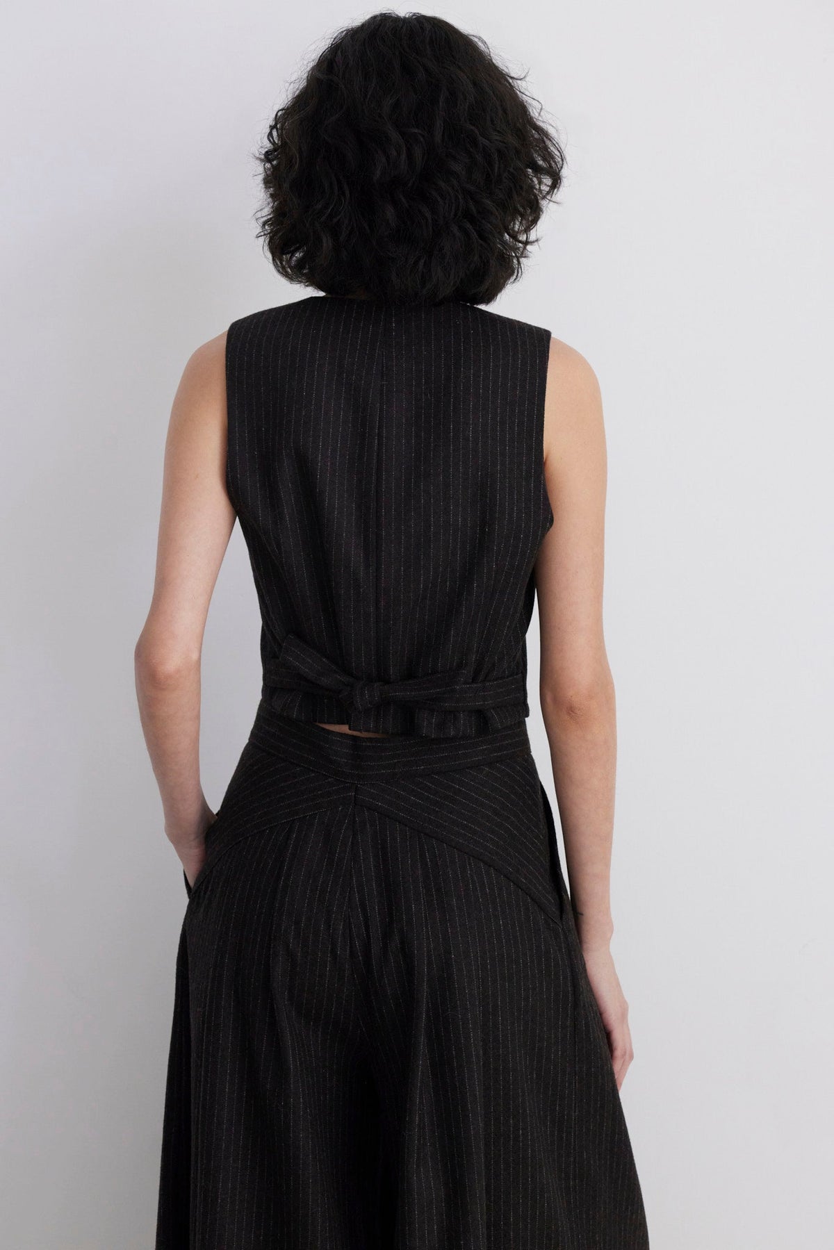 Diane Tailored V Neck Vest in Wool Vests CHRISTINE ALCALAY - 4