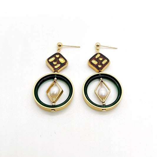 Dice & Pearl Earrings Jewelry Aracheli Studio