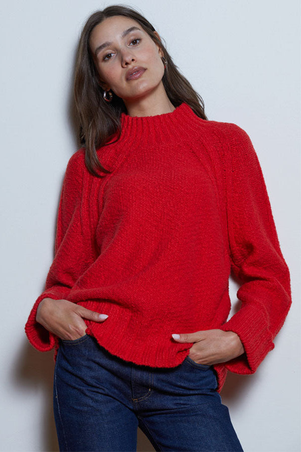Raglan Crew W/ Cuffed Bracelet Sleeves Sweaters Autumn Cashmere Pimento S