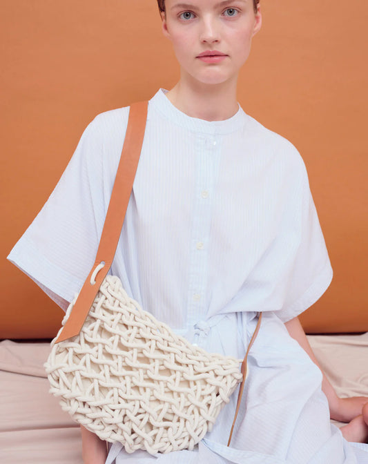 Emma Bag bags ALIENINA natural white& caramel leather  