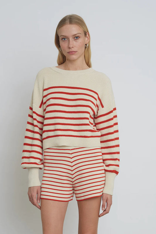 Layla Stripe Sweater  Eleven Six IVORY & TOMATO STRIPE XS/S 