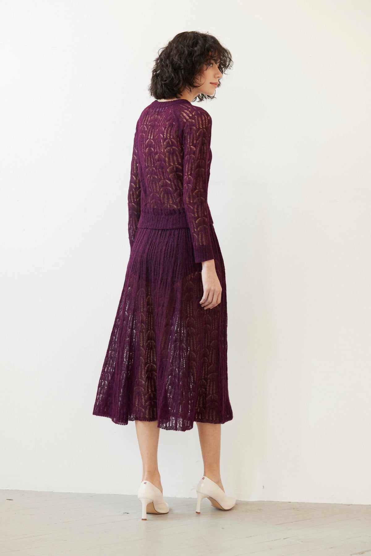 SAMPLE FW26 - Erin Lace Knit Skirt - Pinot Wine Samples CHRISTINE ALCALAY - 4