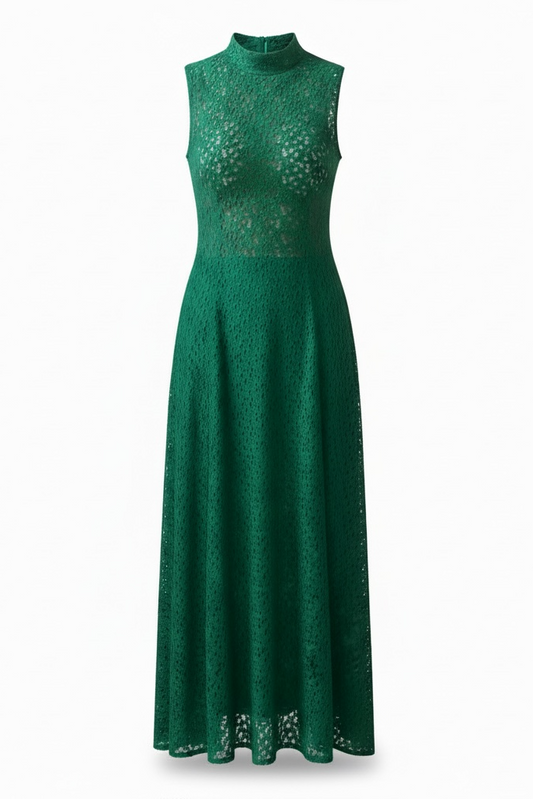 Eurie Dress in Malachite Green Corded Lace Dresses CHRISTINE ALCALAY