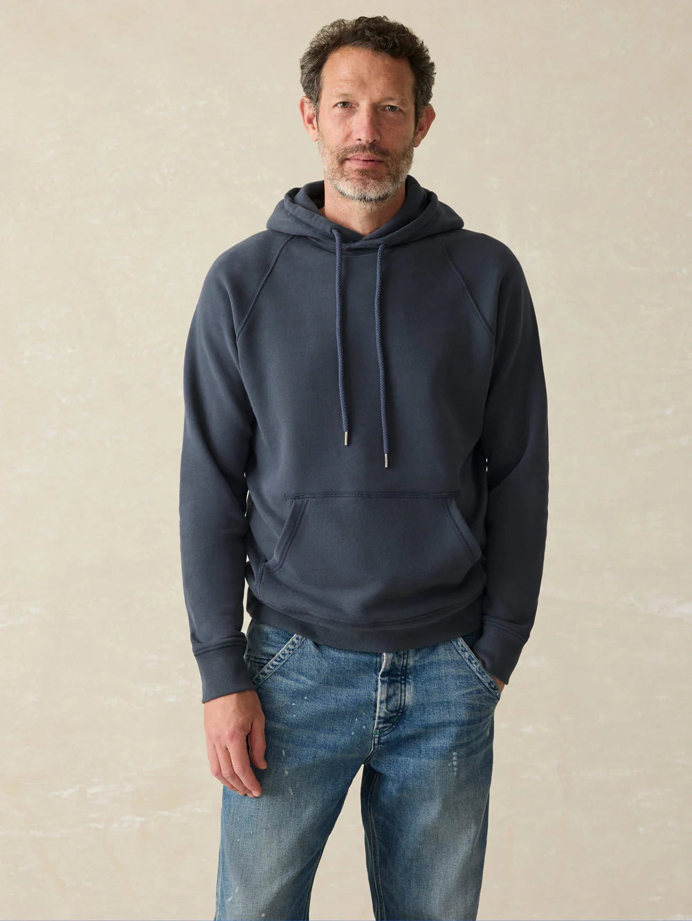 High Standard Fleece Hoodie Sweaters Faherty Men Blue Nights M