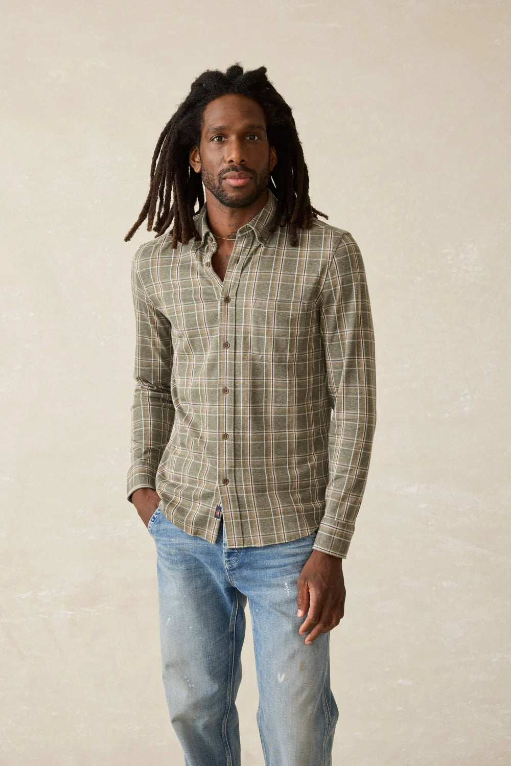 Coastline Knit Shirt Tops Faherty Men Pleasant Hill Plaid S 