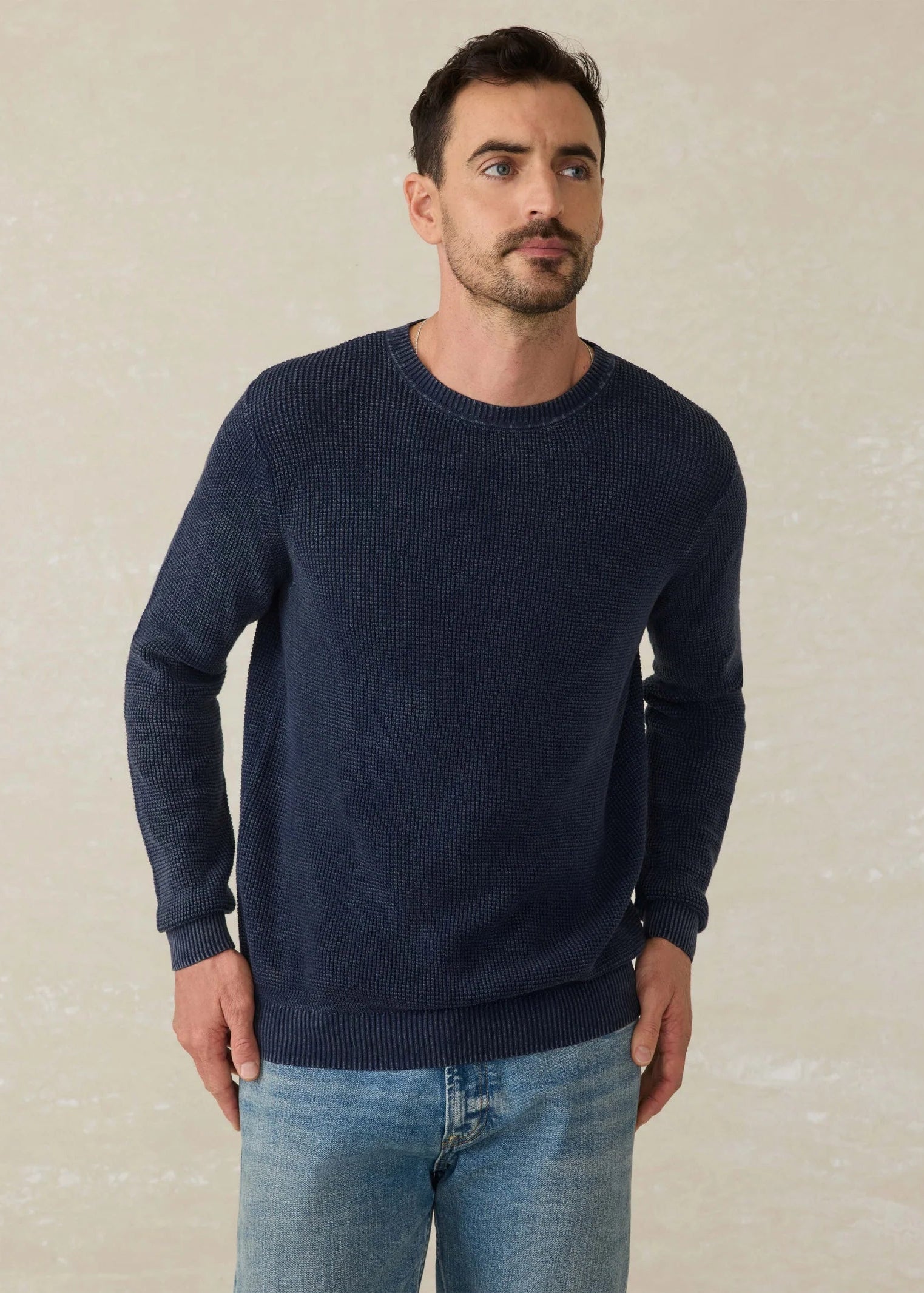 Sunwashed Crewneck Sweater Sweaters Faherty Blue Nights S