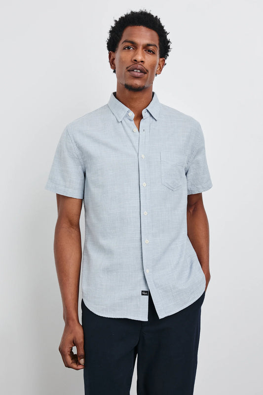 Mens light blue S/S Button Up Shirt