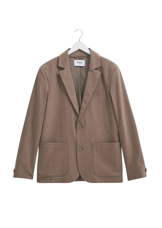 Fintry Seersucker Blazer Wax London Taupe 38