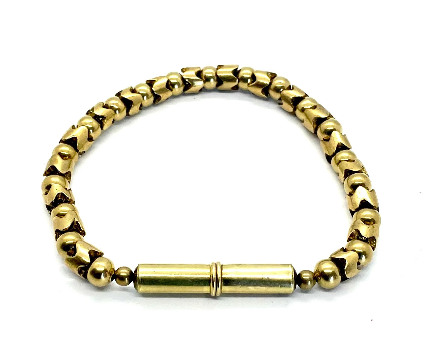 Flint Beaded Single Bracelet Jewelry Tres Cuervos Large Brass Snake