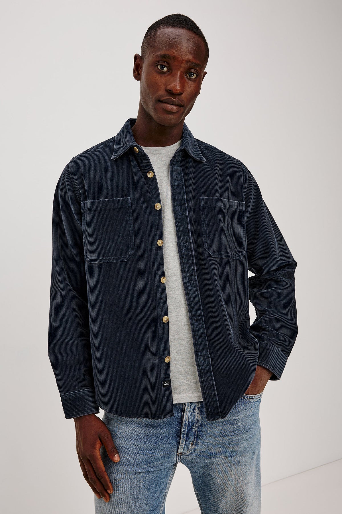 Corduroy Navy Button-Up, Rails - 1
