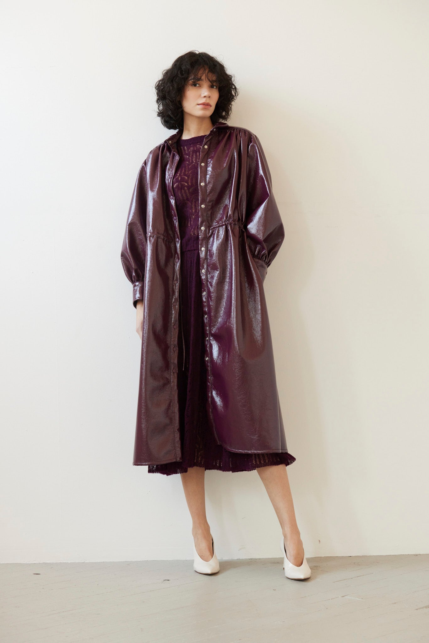 Georgia Dress in Gloss Pleatherette Dresses CHRISTINE ALCALAY - 2