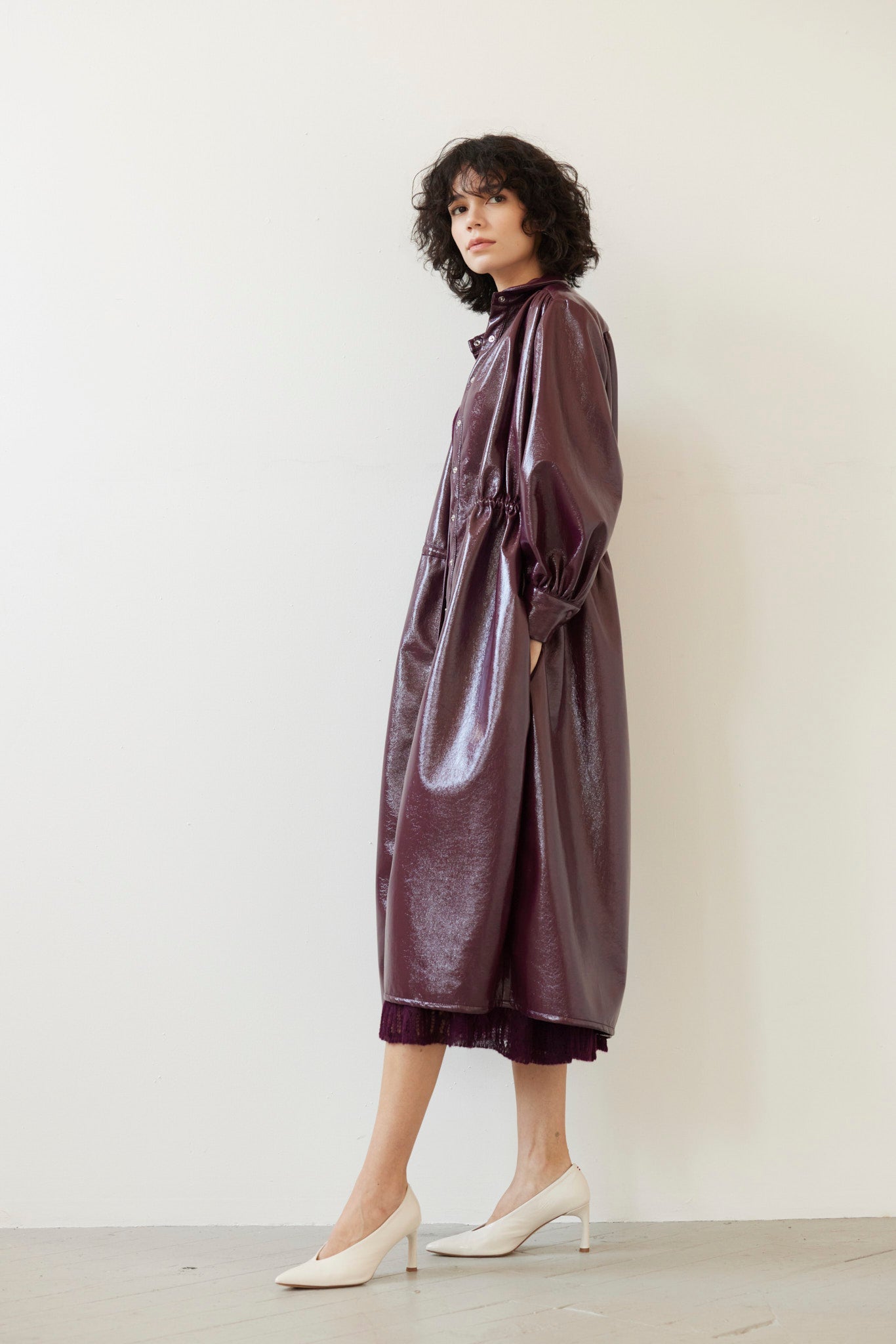 Georgia Dress in Gloss Pleatherette Dresses CHRISTINE ALCALAY - 4