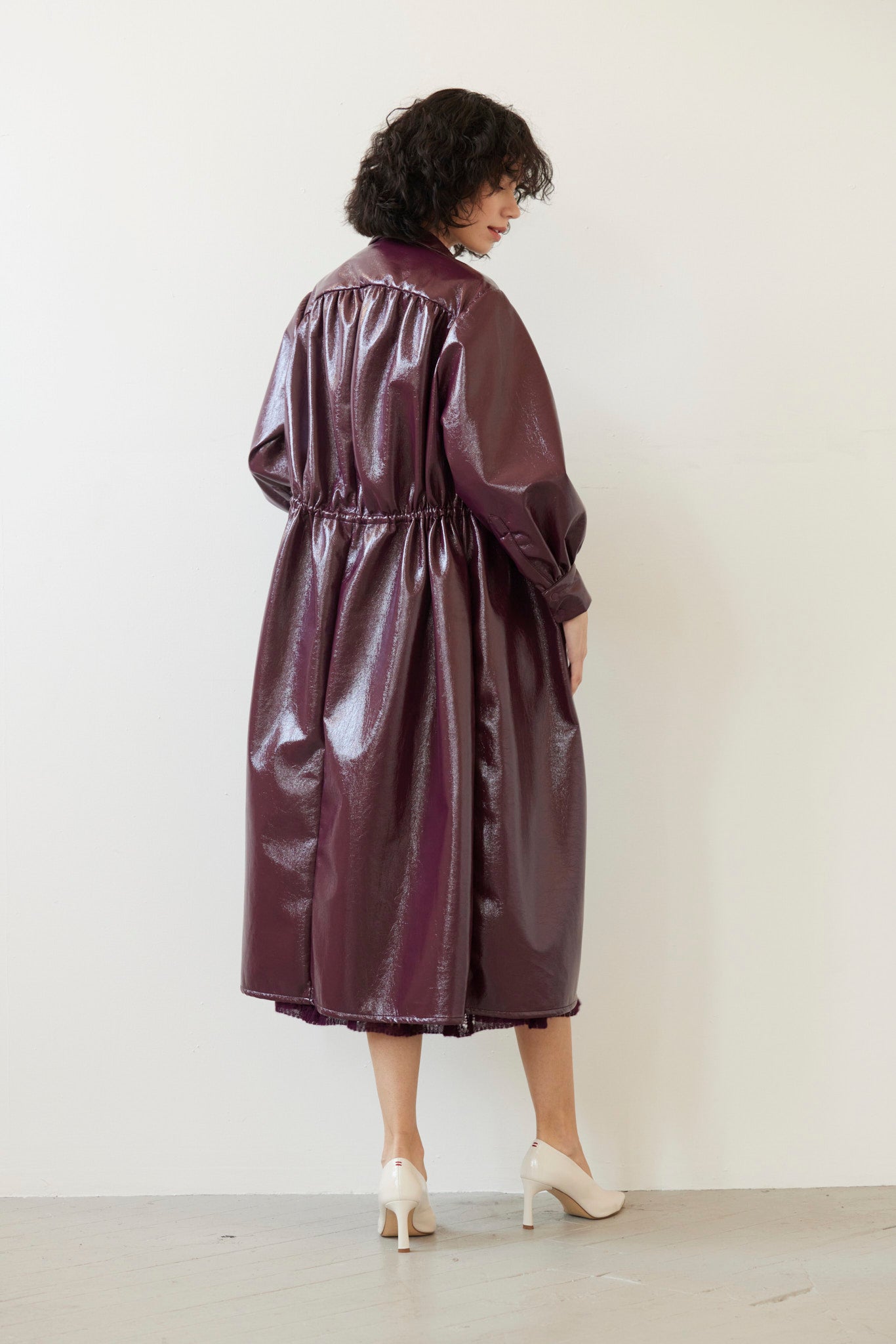 Georgia Dress in Gloss Pleatherette Dresses CHRISTINE ALCALAY - 3