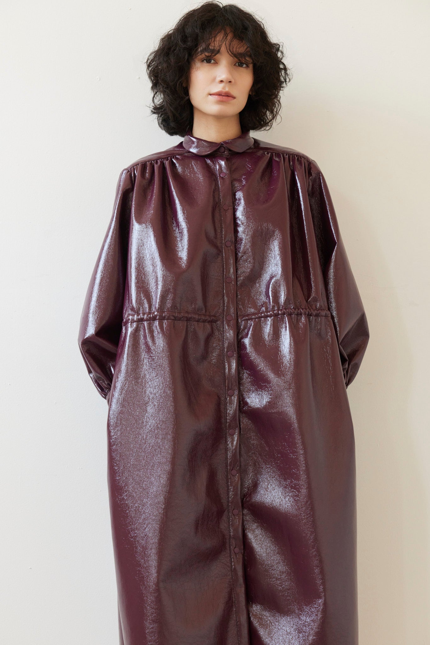 Georgia Dress in Gloss Pleatherette Dresses CHRISTINE ALCALAY - 5