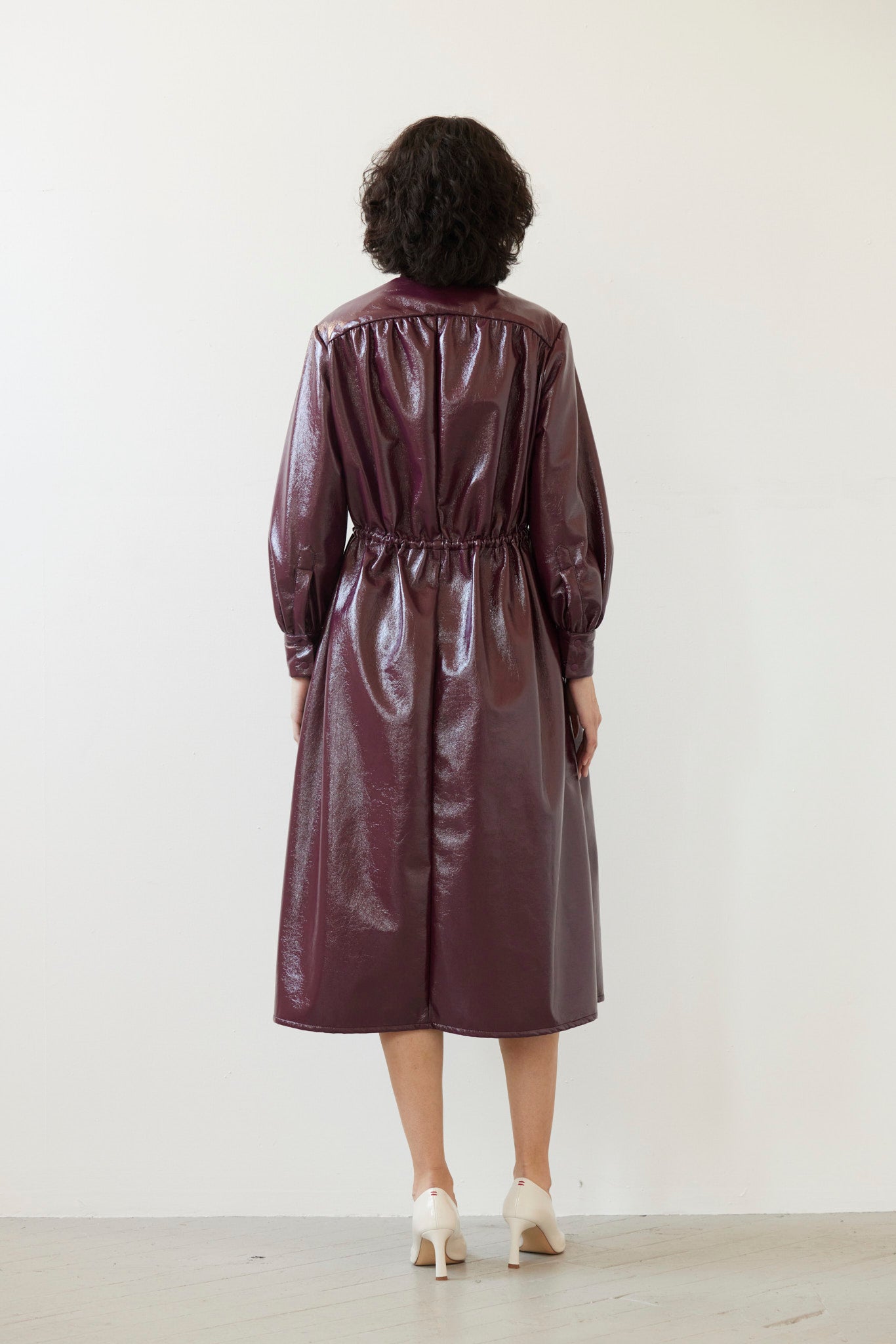 Georgia Dress in Gloss Pleatherette Dresses CHRISTINE ALCALAY - 7