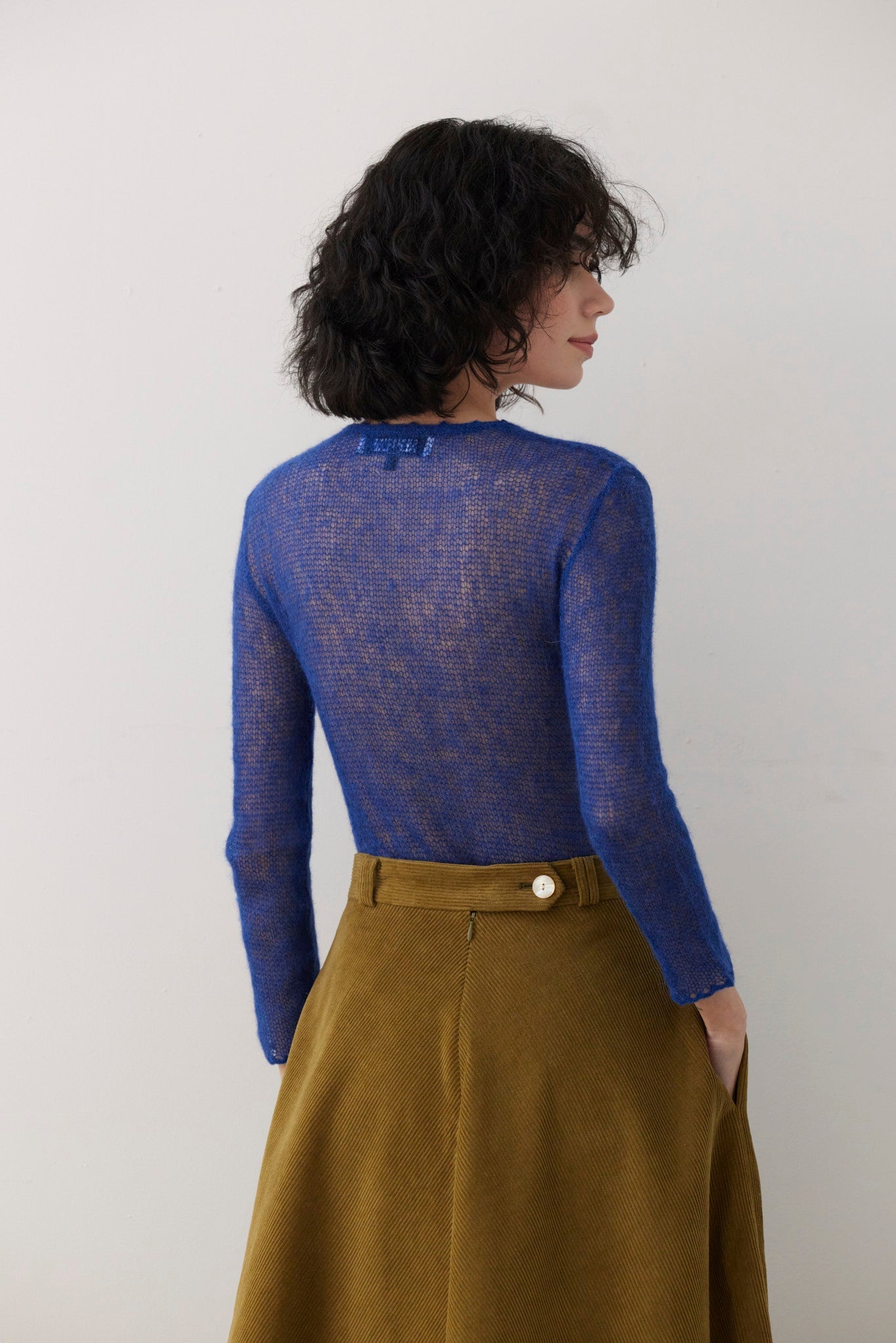 Gwen Mitered Bias Skirt in Corduroy Skirts CHRISTINE ALCALAY - 2