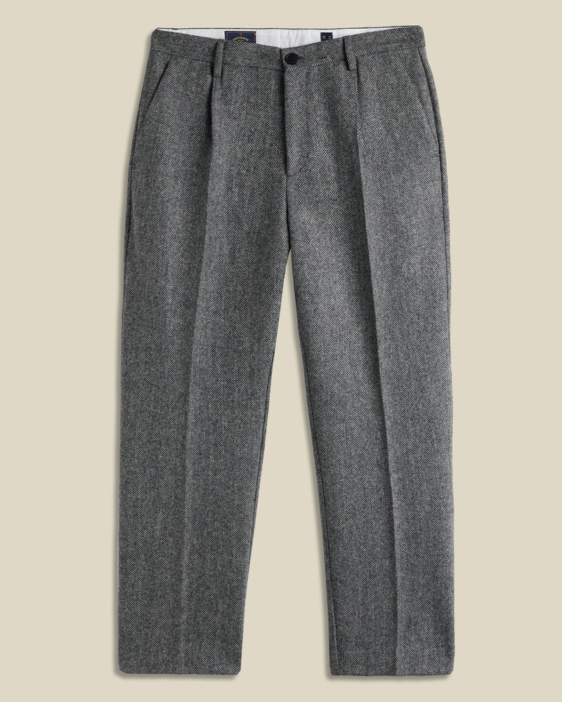 Herringbone Single Pleat Trousers