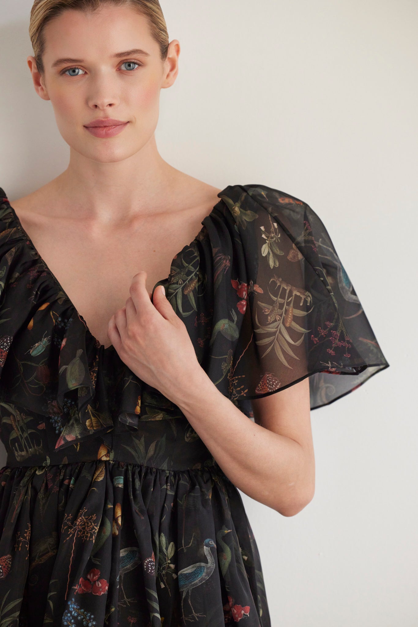 SAMPLE FW26 - Hong Nhung Dress in Audubon Silk Organza - Black Night Audubon Samples CHRISTINE ALCALAY - 5