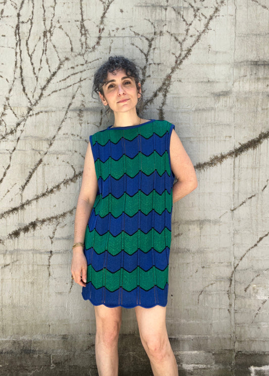 Vicio Dress Dresses Celmo Blue & Green S