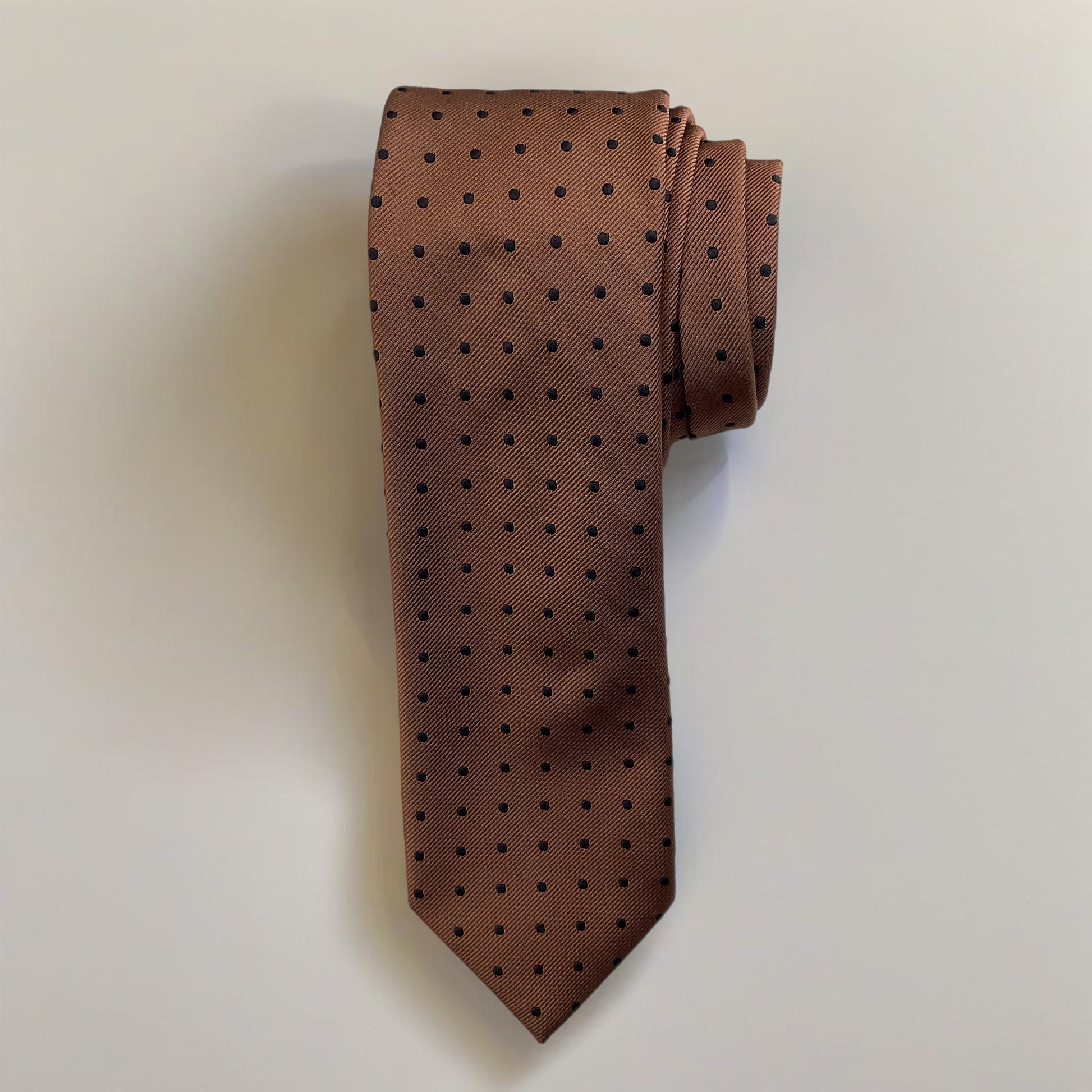 Dot Tie Ties Altea Cinnamon with Navy Dot