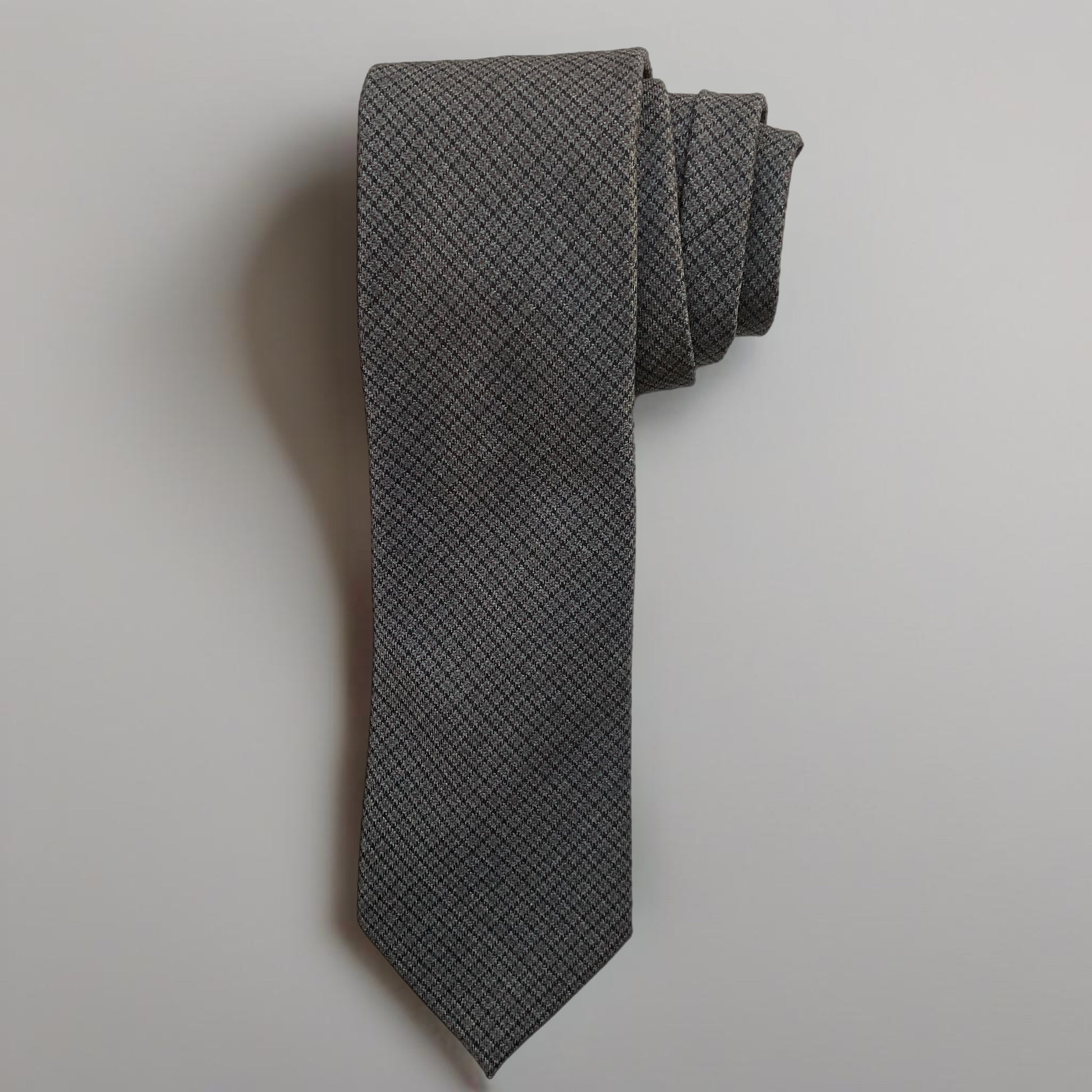 Mini Window Pane Tie Ties Altea Taupe& Blue Mini Window Pane