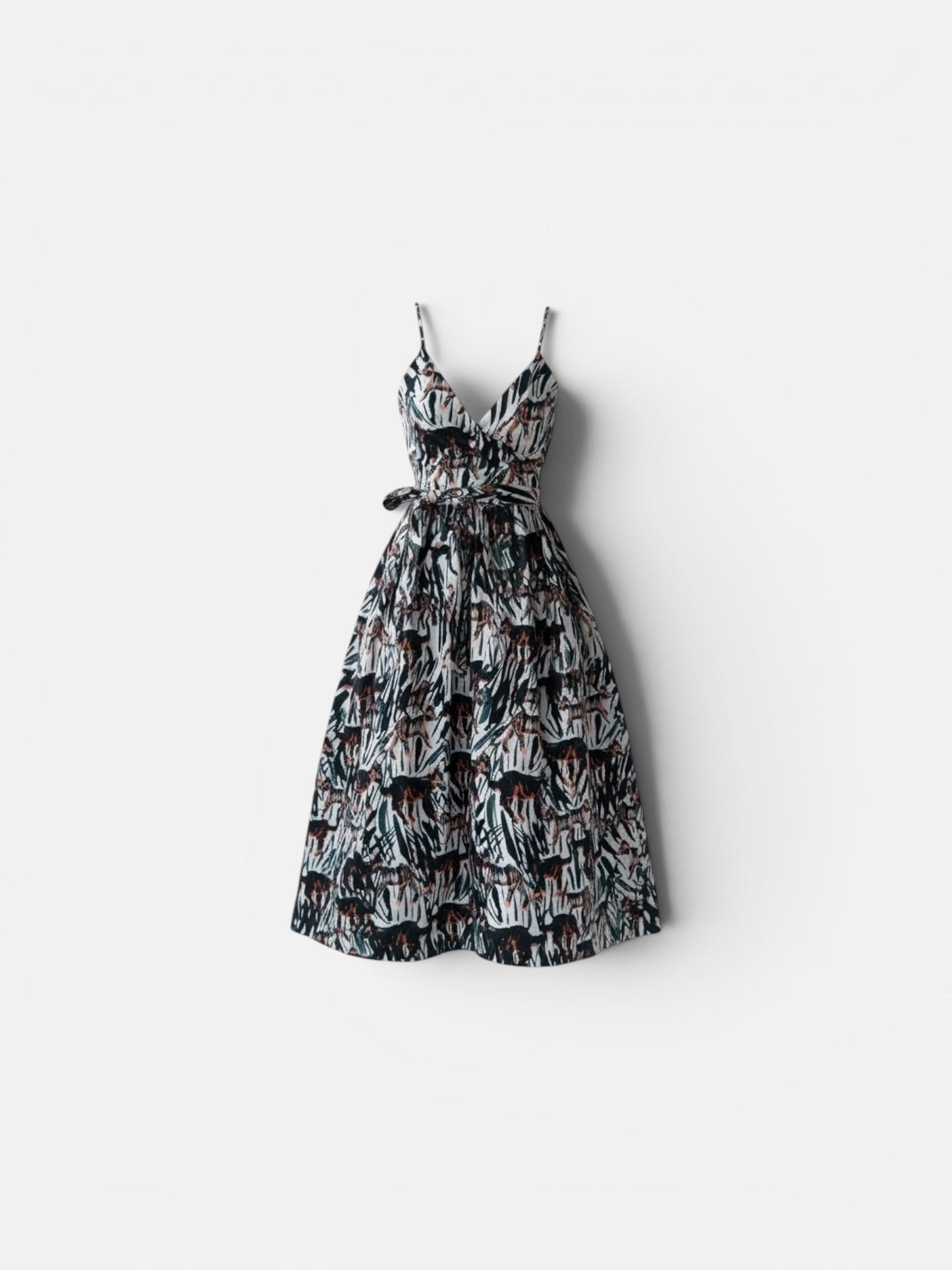Mari Reversible Wrap Dress in Tiger Print Dresses CHRISTINE ALCALAY
