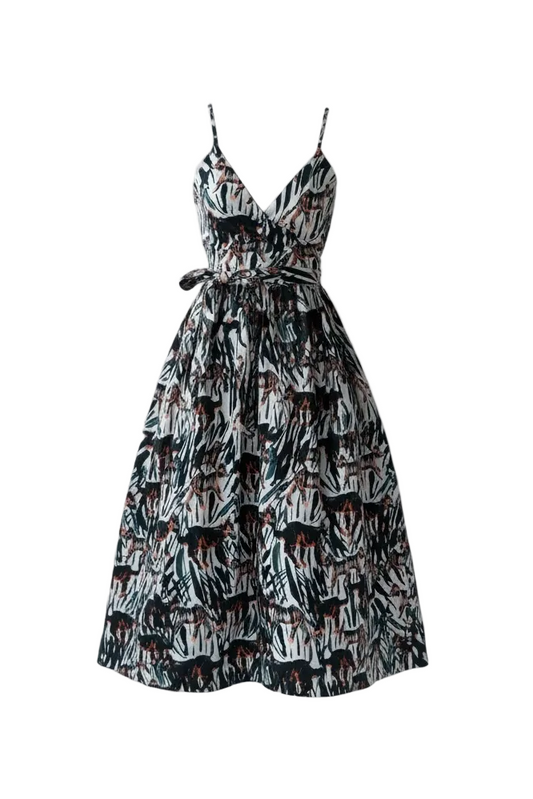 Mari Reversible Wrap Dress in Tiger Print Dresses CHRISTINE ALCALAY