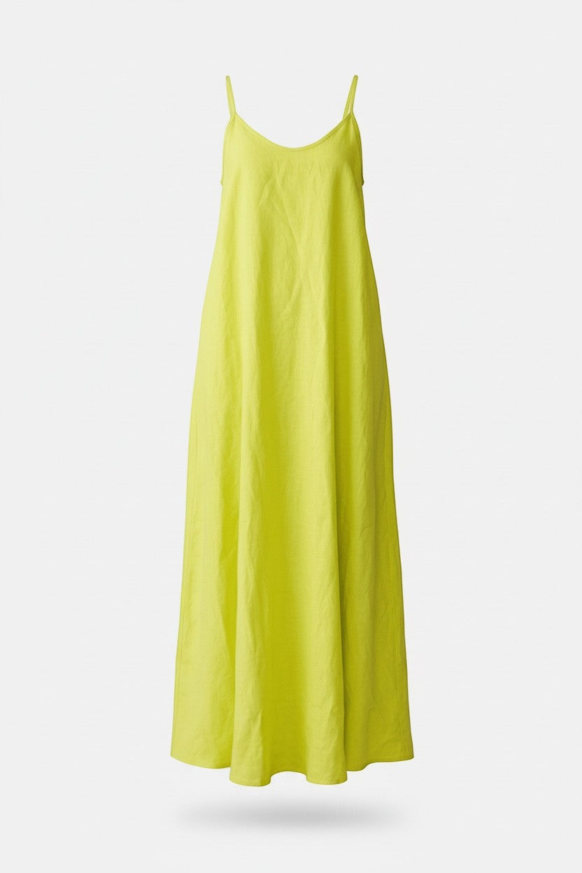 Calista Dress in Lemongrass Linen Blend Dresses CHRISTINE ALCALAY