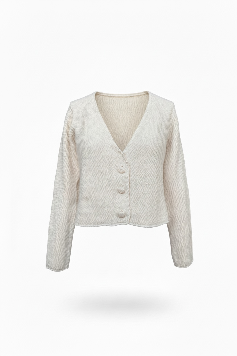 Lolita Cardigan in Cream Pima Cotton Shirts CHRISTINE ALCALAY