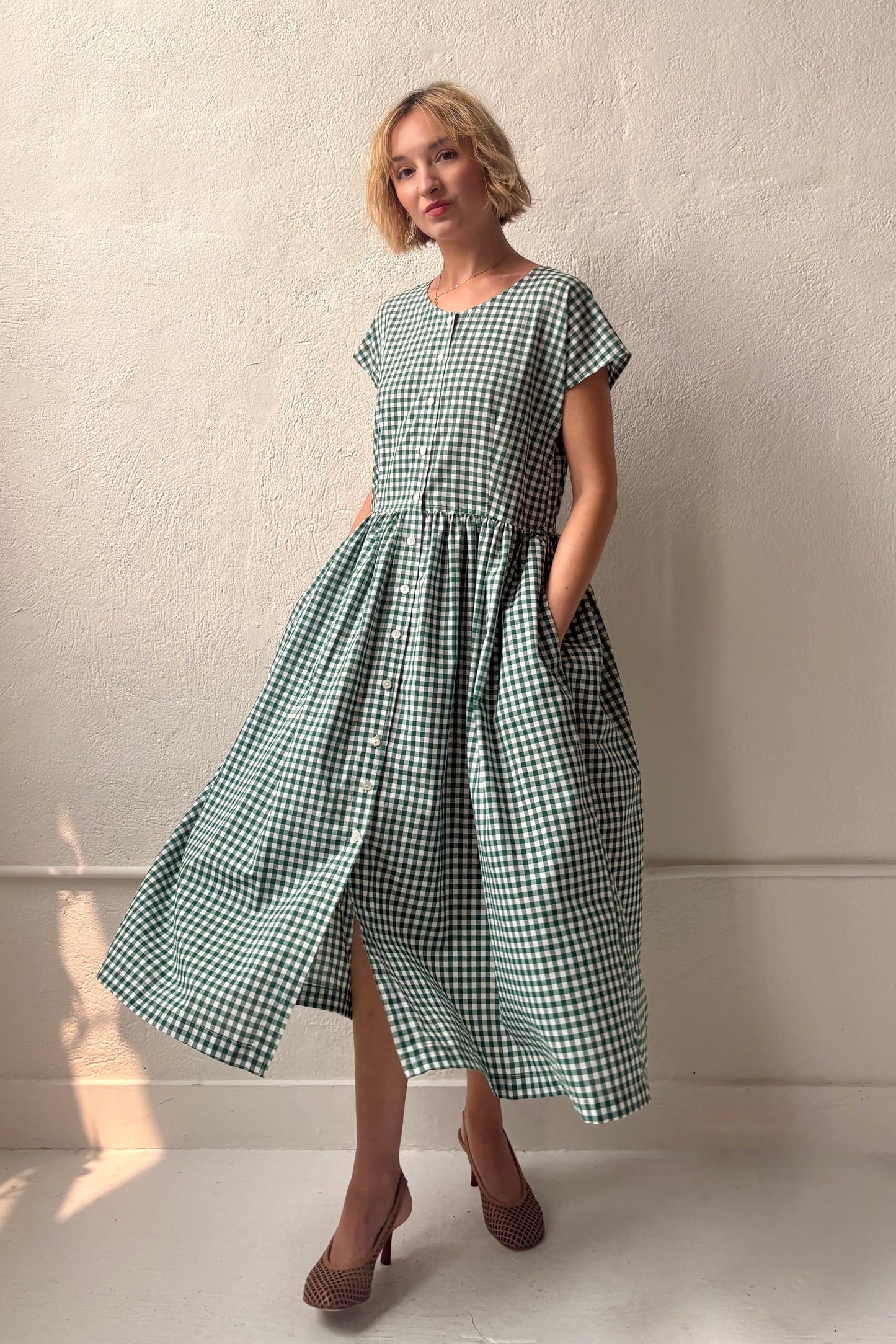 Hannah Dolman Sleeve Dress in Cotton