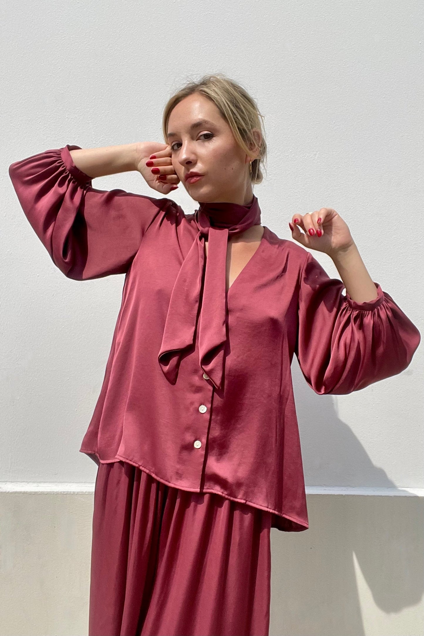 Trish Blouse in Japanese Charmeuse Tops CHRISTINE ALCALAY