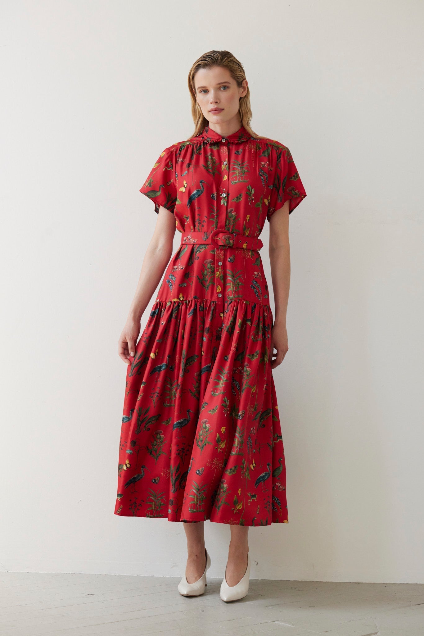 Jacqueline Dress in Audubon Silk Twill Dresses CHRISTINE ALCALAY