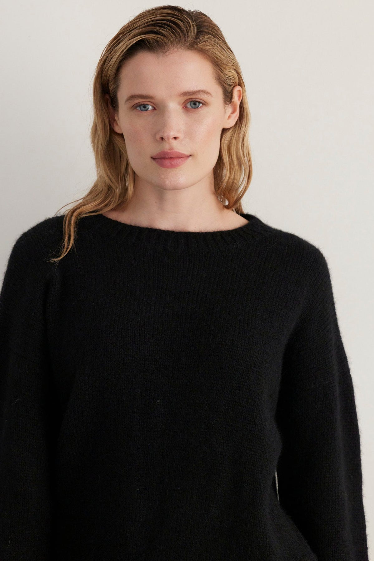 SAMPLE FW26 - Jane Crew Neck Sweater in Alpaca Wool - Black Samples CHRISTINE ALCALAY - 4