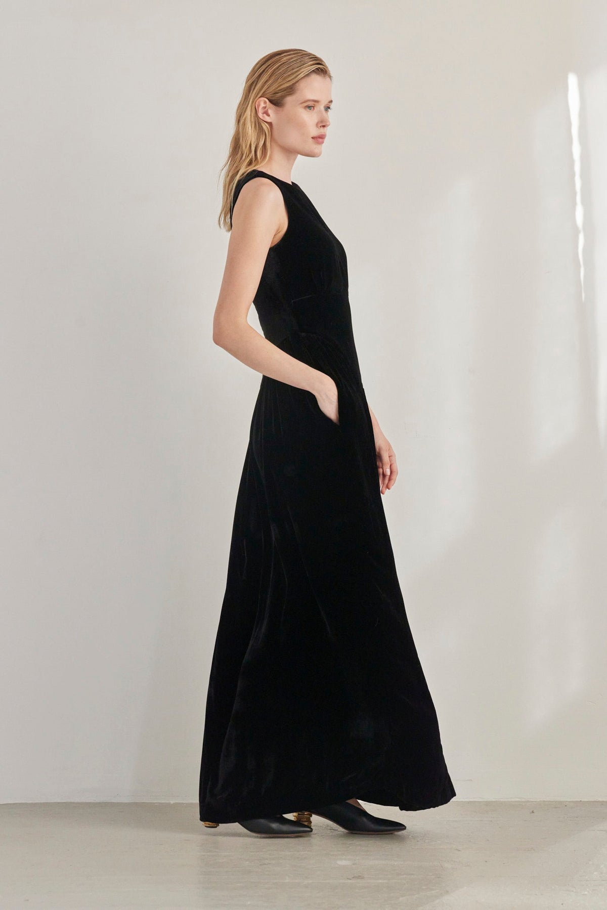 SAMPLE FW26 - Juliette Dress in Silk Velvet - Black Samples CHRISTINE ALCALAY - 4